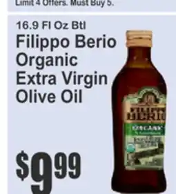 SuperFresh 16.9 Fl Oz Btl Filippo Berio Organic Extra Virgin Olive Oil offer