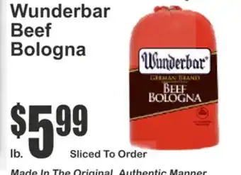 SuperFresh Wunderbar Beef Bologna offer