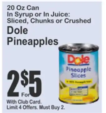SuperFresh Dole Pineapples offer