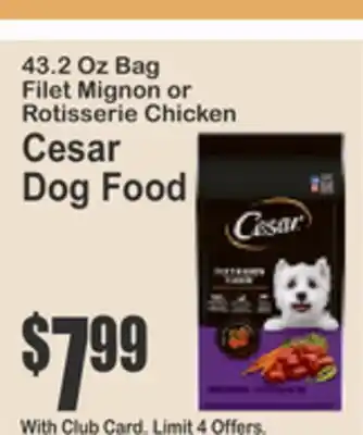 SuperFresh 43.2 Oz Bag Filet Mignon or Rotisserie Chicken Cesar Dog Food offer
