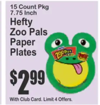 SuperFresh Hefty Zoo Pals Paper Plates offer