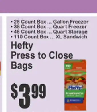 SuperFresh Hefty Press to Close Bags offer