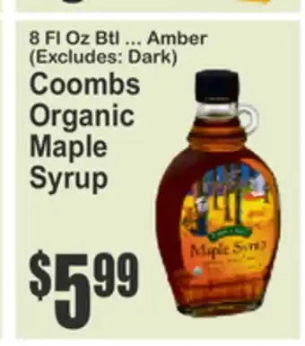 SuperFresh Coombs Organic Maple Syrup offer