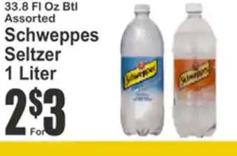 SuperFresh 33.8 Fl Oz Btl Assorted Schweppes Seltzer offer