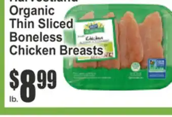 SuperFresh Harvestland Organic Thin Sliced Boneless Chicken Breasts offer
