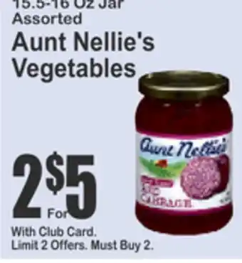 SuperFresh Aunt Nellie's Vegetables offer