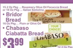 SuperFresh • Bridor Bread • Chabaso Ciabatta Bread offer