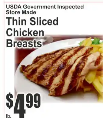 SuperFresh USDA Government Inspected Store Made Thin Sliced Chicken Breasts offer