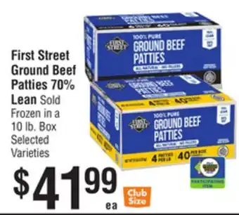 Smart & Final First Street Ground Beef Patties 70% Lean offer