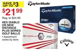 Dunham's Sports HEX DIABLO OR NEW DISTANCE PLUS SERIES GOLF BALLS offer