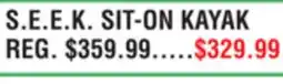 Dunham's Sports S. E. E. K. SIT-ON KAYAK offer