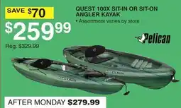 Dunham's Sports QUEST 100X SIT-IN OR SIT-ON ANGLER KAYAK offer