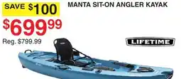 Dunham's Sports LIFETIME MANTA SIT-ON ANGLER KAYAK offer