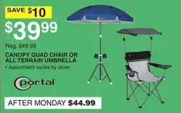 Dunham's Sports CANOPY QUAD CHAIR OR ALL TERRAIN UMBRELLA offer