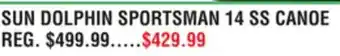 Dunham's Sports SUN DOLPHIN SPORTSMAN 14 SS CANOE offer
