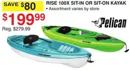 Dunham's Sports PELICAN RISE 100X SIT-IN OR SIT-ON KAYAK offer