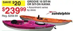 Dunham's Sports SUNDOLPHIN GROOVE 10 SIT-IN OR SIT-ON KAYAK offer