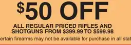 Dunham's Sports RIFLES AND SHOTGUNS offer