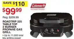 Dunham's Sports ROADTRIP 225 TABLE TOP 2 BURNER PROPANE GAS GRILL offer