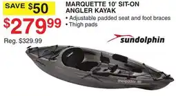 Dunham's Sports SUNDOLPHIN MARQUETTE 10' SIT-ON ANGLER KAYAK offer
