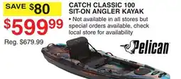 Dunham's Sports PELICAN CATCH CLASSIC 100 SIT-ON ANGLER KAYAK offer