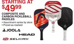 Dunham's Sports COMPOSITE AND CARBON PICKLEBALL PADDLES offer