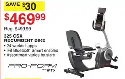 Dunham's Sports PRO-FORM 325 CSX RECUMBENT BIKE offer