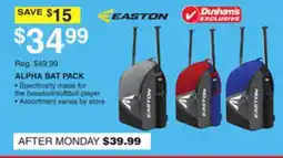 Dunham's Sports EASTON ALPHA BAT PACK offer