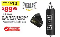 Dunham's Sports EVERLAST 80 LB. ELITE HEAVY BAG AND GLOVES COMBO offer