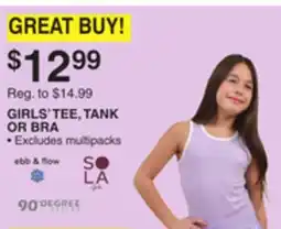 Dunham's Sports GIRLS' TEE, TANK OR BRA offer