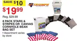 Dunham's Sports TRIUMPH 8 PACK STARS & STRIPES OR CANVAS CORNHOLE BEAN BAG SET offer