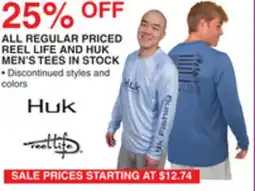 Dunham's Sports REEL LIFE AND HUK MEN'S TEES IN STOCK offer