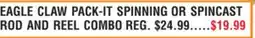 Dunham's Sports EAGLE CLAW PACK-IT SPINNING OR SPINCAST ROD AND REEL COMBO offer