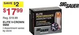Dunham's Sports SIG SAUER ELITE V-CROWN 9MM offer