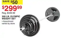 Dunham's Sports 300 LB. OLYMPIC WEIGHT SET offer