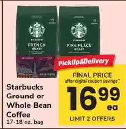 Safeway Starbucks Ground or Whole Bean Coffee offer