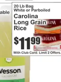 Key Food 20 Lb Bag White or Parboiled Carolina Long Grain Rice offer