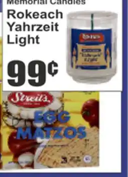 Key Food Rokeach Yahrzeit Light Memorial Candles offer