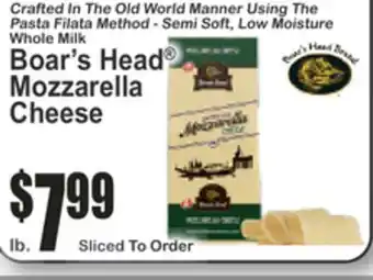 Key Food Boar's Head Mozzarella Cheese offer