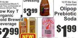 Key Food Olipop Prebiotic Soda, Now Key T Organic Cold Brewed Beverage offer