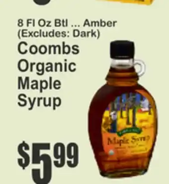 Key Food Coombs Organic Maple Syrup offer