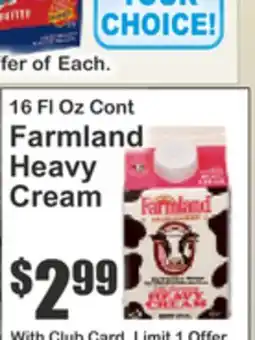 Key Food Farmland Heavy Cream offer