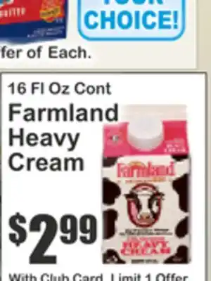 Key Food Farmland Heavy Cream offer