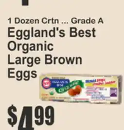 Key Food 1 Dozen Crtn ... Grade A Eggland's Best Organic Large Brown Eggs offer