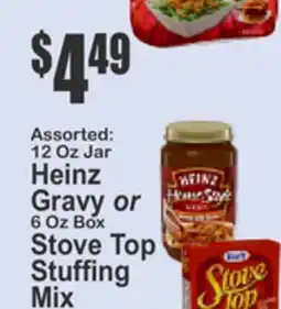 Key Food Assorted: 12 Oz Jar Heinz Gravy or 6 Oz Box Stove Top Stuffing Mix offer