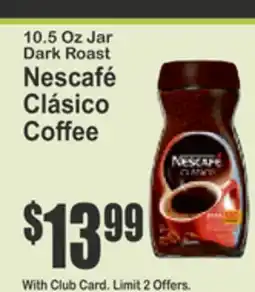 Key Food 10.5 Oz Jar Dark Roast Nescafé Clásico Coffee offer