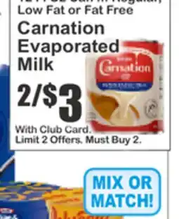 Key Food Carnation Evaporated Milk offer