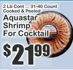 The Food Emporium 2 Lb Cont ... 31-40 Count Cooked & Peeled Aquastar Shrimp For Cocktail offer