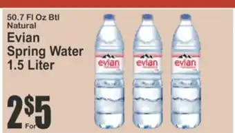Almonte's Food Dynasty Marketplace Evian Spring Water offer