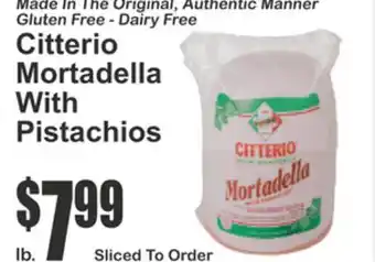 Almonte's Food Dynasty Marketplace Citterio Mortadella With Pistachios offer